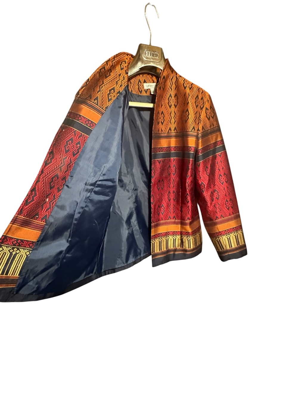 Women’s Red & Gold Patterned Jacket - Picture 2 of 7